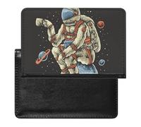 NYKVTG Passport Holder Cosmonaut Planet Passport Cover Case Waterproof Travel Wallet for Women Men