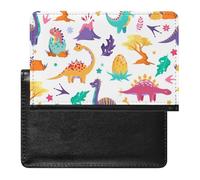 NYKVTG Passport Holder Cute Dinosaurs Passport Wallet Pu Leather Passport Cover for Women Men