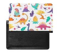 NYKVTG Passport Holder Cute Dinosaurs Passport Wallet Pu Leather Passport Cover for Women Men