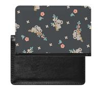 NYKVTG Passport Holder Cute Koala Floral Passport Wallet Pu Leather Passport Cover for Women Men