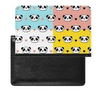NYKVTG Passport Holder Cute Panda Passport Wallet Pu Leather Passport Cover for Women Men