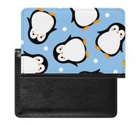 NYKVTG Passport Holder Cute Penguin Passport Wallet Pu Leather Passport Cover for Women Men