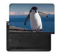 NYKVTG Passport Holder Cute Penguin Passport Wallet Pu Leather Passport Cover for Women Men