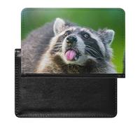NYKVTG Passport Holder Cute Raccoon Passport Cover Case Waterproof Travel Wallet for Women Men