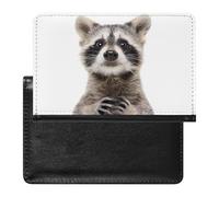 NYKVTG Passport Holder Cute Raccoon Passport Wallet Pu Leather Passport Cover for Women Men