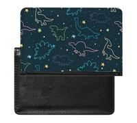 NYKVTG Passport Holder Cute Star Dinosaurs Passport Cover Case Waterproof Travel Wallet for Women Men