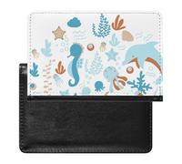 NYKVTG Passport Holder Dolphin Octopus Passport Wallet Pu Leather Passport Cover for Women Men
