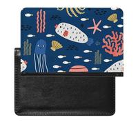 NYKVTG Passport Holder Fish Starfish Octopus Passport Cover Case Waterproof Travel Wallet for Women Men