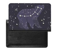 NYKVTG Passport Holder Galaxy Polar Bear Passport Wallet Pu Leather Passport Cover for Women Men