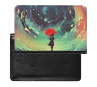 NYKVTG Passport Holder Girl Umbrella Passport Wallet Pu Leather Passport Cover for Women Men