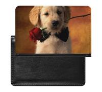 NYKVTG Passport Holder Golden Retriever Dog Passport Cover Case Waterproof Travel Wallet for Women Men