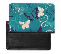 NYKVTG Passport Holder Green Butterfly Passport Cover Case Waterproof Travel Wallet for Women Men