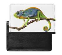 NYKVTG Passport Holder Green Chameleon Passport Cover Case Waterproof Travel Wallet for Women Men