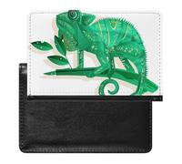 NYKVTG Passport Holder Green Chameleon Passport Cover Case Waterproof Travel Wallet for Women Men