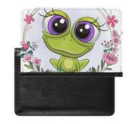 NYKVTG Passport Holder Green Frog Passport Cover Case Waterproof Travel Wallet for Women Men