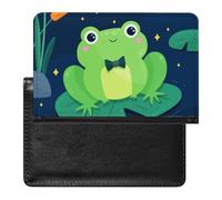 NYKVTG Passport Holder Green Frog Passport Cover Case Waterproof Travel Wallet for Women Men
