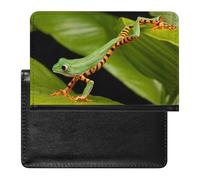 NYKVTG Passport Holder Green Frog Passport Wallet Pu Leather Passport Cover for Women Men