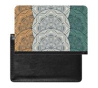 NYKVTG Passport Holder Green White Mandala Passport Cover Case Waterproof Travel Wallet for Women Men