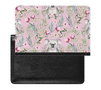 NYKVTG Passport Holder Koala and Flower Passport Wallet Pu Leather Passport Cover for Women Men