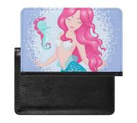 NYKVTG Passport Holder Mermaid Octopus Passport Wallet Pu Leather Passport Cover for Women Men