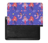 NYKVTG Passport Holder Mermaids Purple Passport Wallet Pu Leather Passport Cover for Women Men
