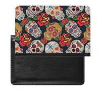 NYKVTG Passport Holder Mexican Skull Passport Cover Case Waterproof Travel Wallet for Women Men