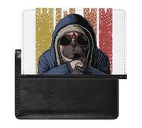 NYKVTG Passport Holder Mr. Pug Dog Passport Cover Case Waterproof Travel Wallet for Women Men