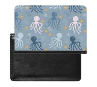 NYKVTG Passport Holder Octopus Blue Passport Wallet Pu Leather Passport Cover for Women Men