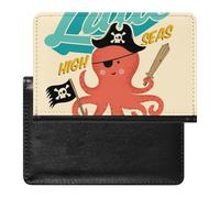 NYKVTG Passport Holder Octopus Pirate Passport Cover Case Waterproof Travel Wallet for Women Men