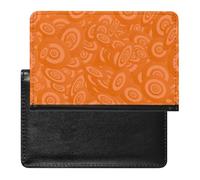 NYKVTG Passport Holder Orange Round Passport Cover Case Waterproof Travel Wallet for Women Men