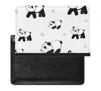 NYKVTG Passport Holder Panda White Passport Wallet Pu Leather Passport Cover for Women Men