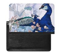 NYKVTG Passport Holder Peacock Flower Passport Wallet Pu Leather Passport Cover for Women Men