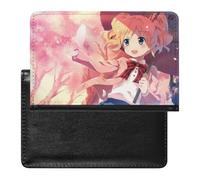 NYKVTG Passport Holder Pink Anime Girl Passport Wallet Pu Leather Passport Cover for Women Men