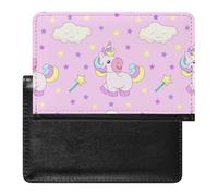 NYKVTG Passport Holder Pink Unicorn Cloud Passport Wallet Pu Leather Passport Cover for Women Men
