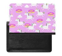 NYKVTG Passport Holder Pink Unicorn Donut Passport Cover Case Waterproof Travel Wallet for Women Men