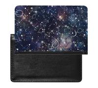 NYKVTG Passport Holder Planet Star Space Passport Wallet Pu Leather Passport Cover for Women Men