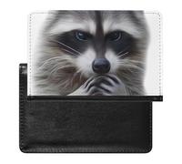 NYKVTG Passport Holder Raccoon Cute Passport Wallet Pu Leather Passport Cover for Women Men