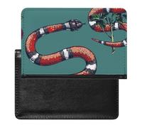 NYKVTG Passport Holder Red Black Snake Passport Cover Case Waterproof Travel Wallet for Women Men