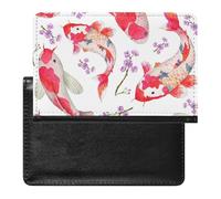 NYKVTG Passport Holder Red Carps Flower Passport Cover Case Waterproof Travel Wallet for Women Men