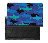 NYKVTG Passport Holder Shark Blue Passport Cover Case Waterproof Travel Wallet for Women Men
