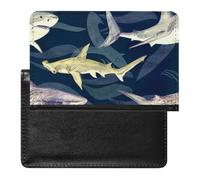 NYKVTG Passport Holder Shark Blue White Passport Cover Case Waterproof Travel Wallet for Women Men