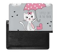 NYKVTG Passport Holder Umbrella Cat Passport Wallet Pu Leather Passport Cover for Women Men