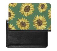 NYKVTG Passport Holder Yellow Sunflower Passport Cover Case Waterproof Travel Wallet for Women Men