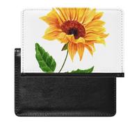 NYKVTG Passport Holder Yellow Sunflower Passport Wallet Pu Leather Passport Cover for Women Men