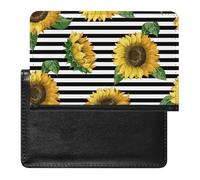 NYKVTG Passport Holder Yellow Sunflower Passport Wallet Pu Leather Passport Cover for Women Men