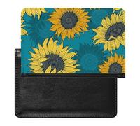 NYKVTG Passport Holder Yellow Sunflowers Passport Cover Case Waterproof Travel Wallet for Women Men