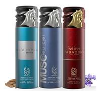Nylaa Perfume Deodorant- Pack of 3 Body Spray 200ml - Aerosol Men and Women - Body Mist For Instant Freshness Fragrance Non-Staining - Extra Long Lasting Arabic Perfume Scents (Variety Pack)