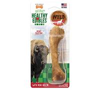 Nylabone 1 Count Healthy Edibles Large Wild Bison Dog Treat Bones, 4.9 Oz