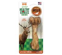 Nylabone 1 Count Healthy Edibles Large Wild Venison Dog Treat Bones 4.9oz
