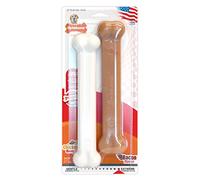 Nylabone 2 x Dura Chew Extreme Tough Dog Chew Toy Bones, 1 Bacon & 1 Chicken, Large, For Dogs Up To 23 kg